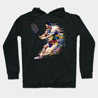 Tennis Player Sport Game Champion Competition Abstract Hoodie